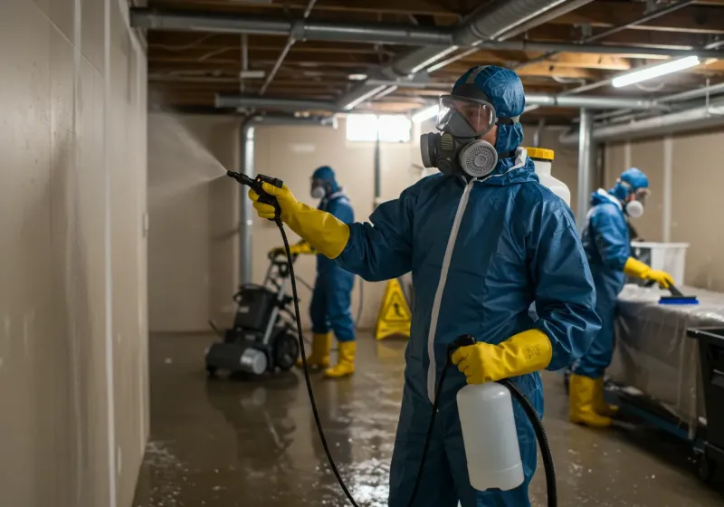 Basement Sanitization and Antimicrobial Treatment process in Five Points, FL