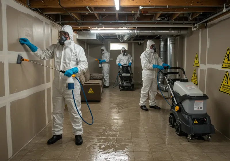 Basement Moisture Removal and Structural Drying process in Five Points, FL